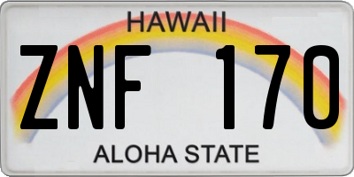 HI license plate ZNF170