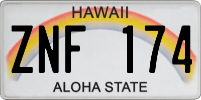 HI license plate ZNF174