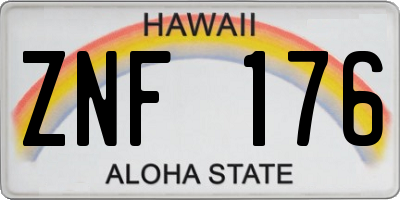 HI license plate ZNF176