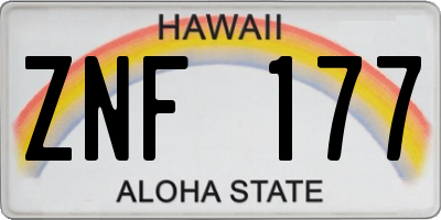 HI license plate ZNF177