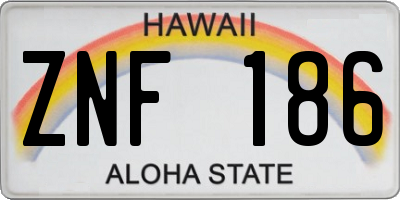 HI license plate ZNF186
