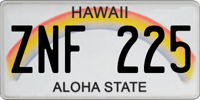 HI license plate ZNF225