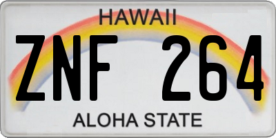 HI license plate ZNF264