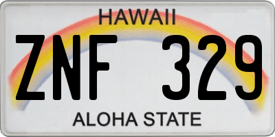 HI license plate ZNF329