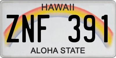 HI license plate ZNF391