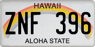 HI license plate ZNF396