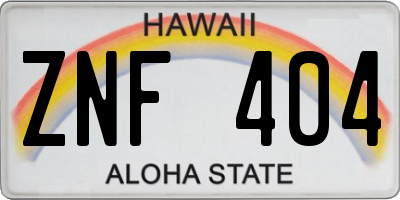 HI license plate ZNF404