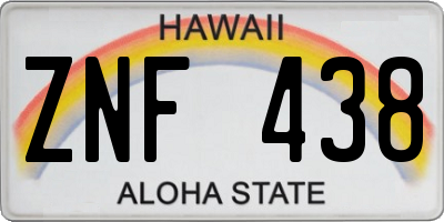 HI license plate ZNF438