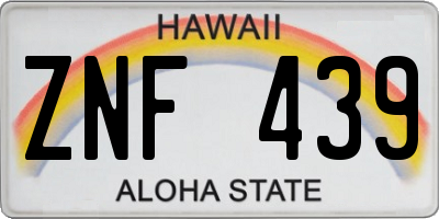 HI license plate ZNF439