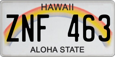 HI license plate ZNF463
