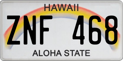 HI license plate ZNF468