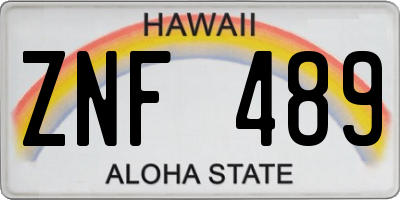 HI license plate ZNF489