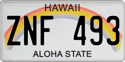 HI license plate ZNF493