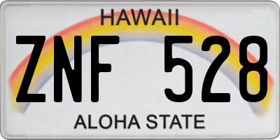 HI license plate ZNF528