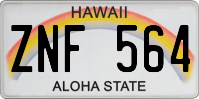 HI license plate ZNF564