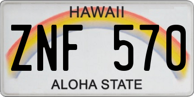 HI license plate ZNF570