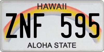 HI license plate ZNF595