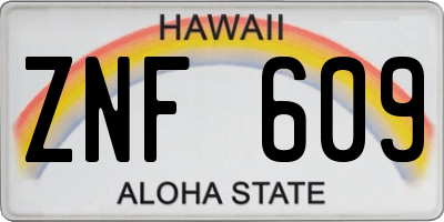 HI license plate ZNF609