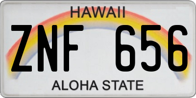 HI license plate ZNF656