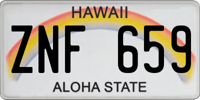 HI license plate ZNF659