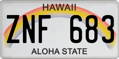 HI license plate ZNF683
