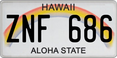 HI license plate ZNF686