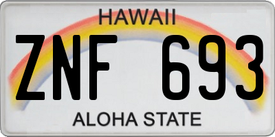 HI license plate ZNF693