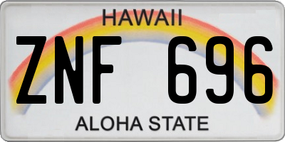 HI license plate ZNF696