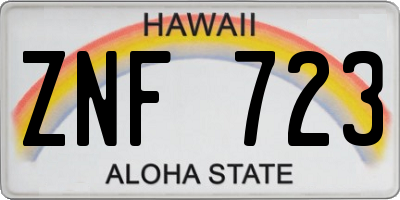 HI license plate ZNF723