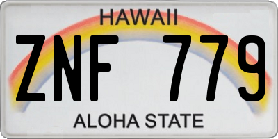 HI license plate ZNF779