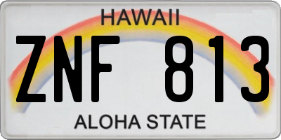 HI license plate ZNF813