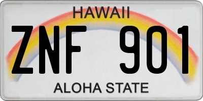 HI license plate ZNF901