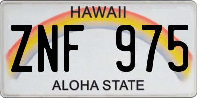 HI license plate ZNF975