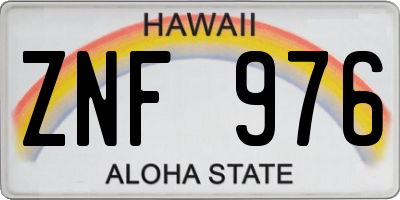 HI license plate ZNF976