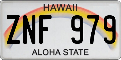 HI license plate ZNF979