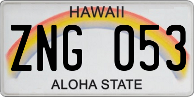 HI license plate ZNG053