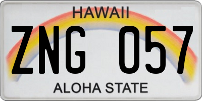 HI license plate ZNG057