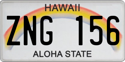 HI license plate ZNG156