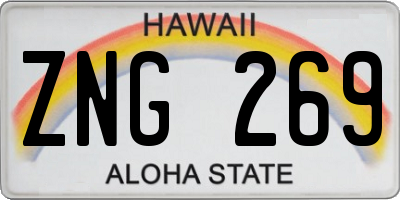 HI license plate ZNG269