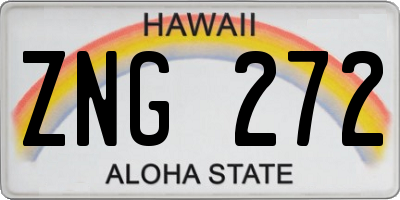 HI license plate ZNG272