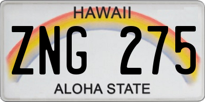 HI license plate ZNG275