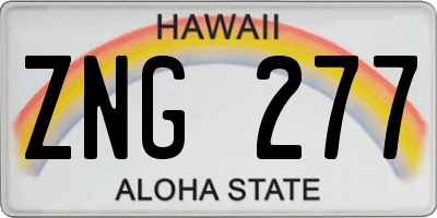 HI license plate ZNG277