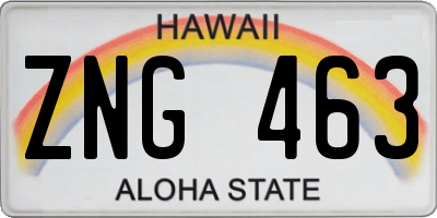 HI license plate ZNG463