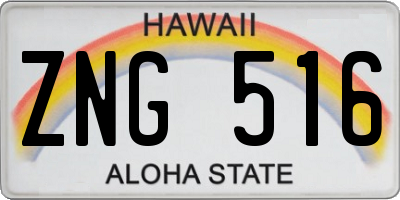 HI license plate ZNG516