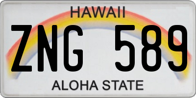 HI license plate ZNG589