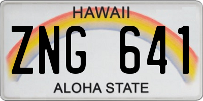 HI license plate ZNG641