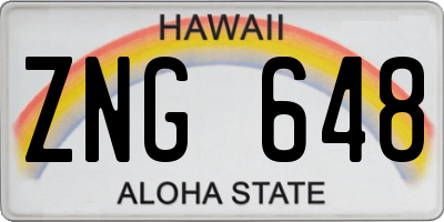 HI license plate ZNG648