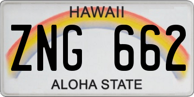 HI license plate ZNG662