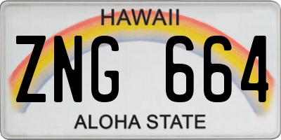 HI license plate ZNG664