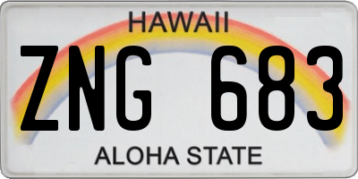 HI license plate ZNG683